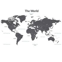 Decalques de parede DECOWALL DL3-1609G Modern Grey World Map XL