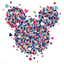 Decalques de parede Disney Minnie Mouse Heart Confetti com glitter