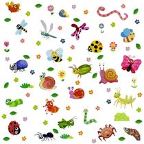 Decalques de parede e adesivos Maydahui Cartoon Insect 50x50cm, PVC