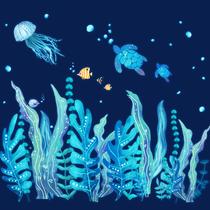Decalques de parede e adesivos Tenare Ocean Sea Turtle Under The Sea