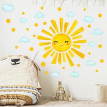 Decalques de parede HJKlove Watercolor Sun Clouds Boy Girl Room