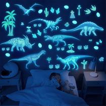 Decalques de parede HSDSH Glow in Dark Dinosaur e adesivos para quartos de crianças