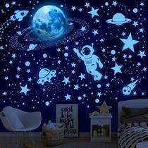 Decalques de parede Humimdery Glow in The Dark Stars Moon Astronaut
