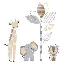 Decalques de parede Lambs & Ivy Jungle Safari Grey/Tan Elephant/Giraffe