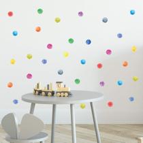 Decalques de parede ROFARSO 120 pontos coloridos em aquarela para crianças