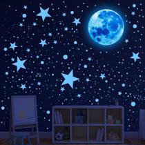 Decalques de parede Sondeng 492 unidades Glow in the Dark Stars Moon