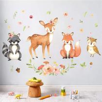 Decalques de parede Supzone Woodland Animal Raccoon Deer Fox Owl