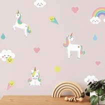 Decalques de parede Teddylabels Unicorn Adesivos infantis removíveis