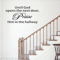 Decalques de parede VODOE Bible Verse até que Deus abra a próxima porta