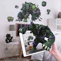 Decalques de parede WALL PALZ Marvel Venomized Hulk com adesivos AR 3D Decalques de parede WALL PALZ Marvel Venomized Hulk com adesivos AR 3D