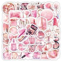 Decalques de vinil, 50 peças, adesivos de maquiagem rosa, beleza estética Decalques de vinil, 50 peças, adesivos de maquiagem rosa, beleza estética