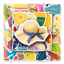 Decalques de vinil, adesivos de chapéu, desenhos animados, fofos, 50 unidades para projetos de bricolage