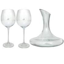 Decanter 1,7l Vinho Tinto e 02 Taças 850ml Cristal Bohemia