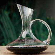 Decanter Vinho 1,5l Vidro Lapidado com Alça Aerador