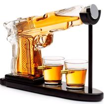 Decanter Whisky Modelo Pistola com Dois Copos