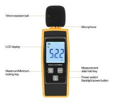 Decibelímetro Digital Medidor De Som Ruído 30-130 Decibéis - CONTECK