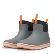 Deck Boots LaCrosse 6 Alpha, borracha impermeável para homens, cinza/laranja