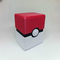 Deck Box Porta Cards Pokémon Estilo Pokebola Quadrada para Cards
