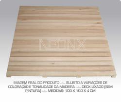 Deck De Madeira Modular 100x100 cm Réguas 4 cm Neonx