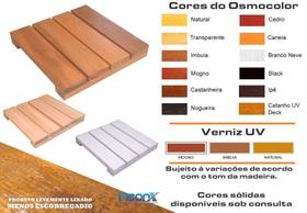 Deck de Madeira Modular 30x30 Cm Réguas 7 cm NeonX Com Pintura