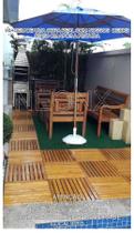 Deck De Madeira Modular 45x45 cm Réguas 4 cm Neonx Com Pintura