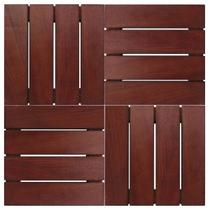 Deck em Placa de Madeira Modular Base Madeira 30cmx30cm Madersilva