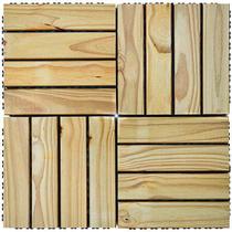 Deck em Placa de Madeira Modular Base Plástica 30cm x 30cm Madersilva