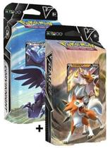 Decks temáticos de batalha do jogo de cartas colecionáveis Pokémon 2022 Lycanroc V e Corviknight V