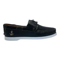 Deckshoes Samello Isla Masculino Couro Preto Mocassim Nautico - Deckshoes Samello Isla Masculino Couro Preto Mocassim Nautico -