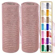 Deco Mesh Ribbon Rolls Ableme Deco Rose Gold 10 cm x 9 m 2 unidades Deco Mesh Ribbon Rolls Ableme Deco Rose Gold 10 cm x 9 m 2 unidades