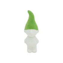 DECOR CERÂMICA GNOME FLOCKED BEANIE VERDE/BRANCO 4,5X4X13cm