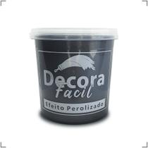 Decora Fácil - Cimento Queimado Perolizado 1Kg - Carbono - Decora Brasil Tintas & Textura