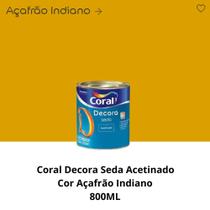Decora Seda Acetinado cor Açafrão Indiano 0,800l - CORAL