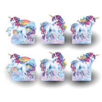 Decoração 6 Display de mesa EVA Unicórnio festa Aniversário