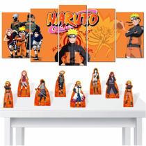Decoração Aniversário Quadro + displays mesa MDF Naruto - Inove Adesivos