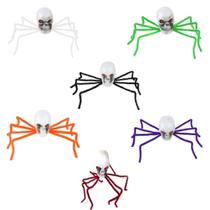 Decoração Aranha Caveira Halloween Peluda Assustador Festa - 7 lobos