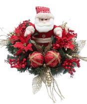 Decoração Arranjo De Mesa Natal Papai Noel Luzes LEDs 60cm