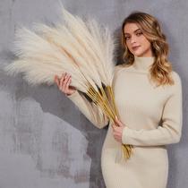 Decoração artificial de capim-dos-pampas PERFNIQUE, alta 96 cm, 9 hastes