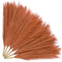 Decoração artificial de capim-dos-pampas Serwalin 45 cm, 6 peças de laranja