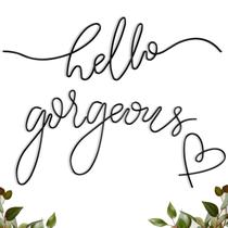 Decoração artística de parede de metal Hicarer Hello Gorgeous Black (30cm) Decoração artística de parede de metal Hicarer Hello Gorgeous Black (30cm)
