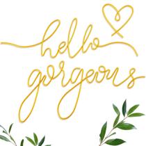 Decoração artística de parede de metal Hicarer Hello Gorgeous Gold 30cm Decoração artística de parede de metal Hicarer Hello Gorgeous Gold 30cm
