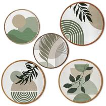 Decoração artística de parede Qunclay Bohemian Wooden Geometric 25cm e 20cm