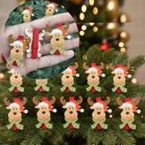 Decoração Árvore Natal Prendedores Rena Alce Jogo Kit 48pçs Decoração Árvore Natal Prendedores Rena Alce Jogo Kit 48pçs