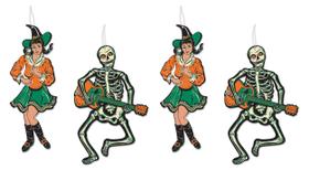 Decoração Beistle Vintage Halloween Jointed GoGo Dancers Decoração Beistle Vintage Halloween Jointed GoGo Dancers