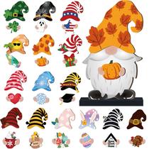 Decoração Blulu Wooden Gnome DIY Holiday Seasonal Outono