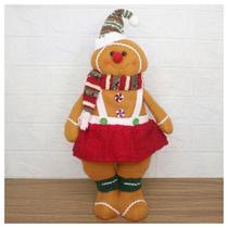 Decoração Boneco Natal Biscoito Ginger Natalino 46cm Decoração Boneco Natal Biscoito Ginger Natalino 46cm