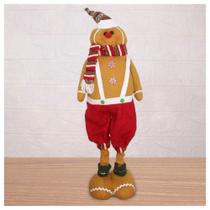 Decoração Boneco Natal Biscoito Ginger Perna Ajustável 75cm Decoração Boneco Natal Biscoito Ginger Perna Ajustável 75cm