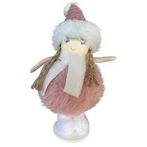 Decoração Boneco Natal Pompom Rosinha Papai Noel Natalino