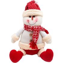 Decoração Boneco Neve Sentado Enfeite Tecido Natalino 35cm Decoração Boneco Neve Sentado Enfeite Tecido Natalino 35cm