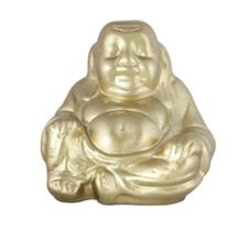 DECORAÇÃO. BUDA sentado de CERÂMICA. Dourado ouro. 16cm de altura DECORAÇÃO. BUDA sentado de CERÂMICA. Dourado ouro. 16cm de altura